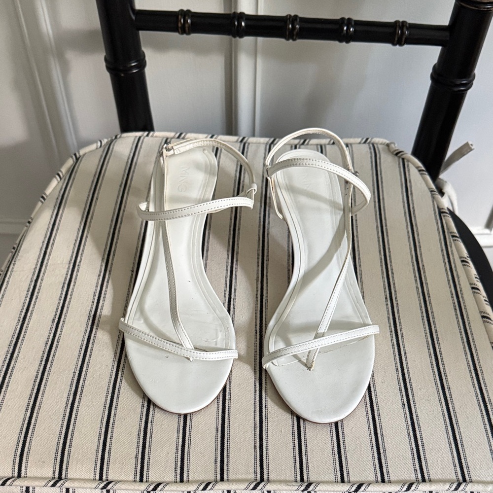 Mango White Strappy Sandals